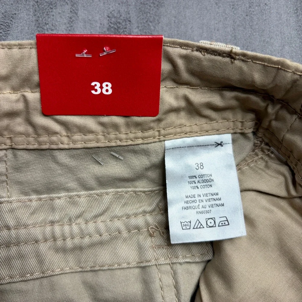 Unionbay Cargo Shorts Mens 38 Khaki Survivor Vintage Belted Cotton New